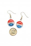 Round Glass USA Earrings